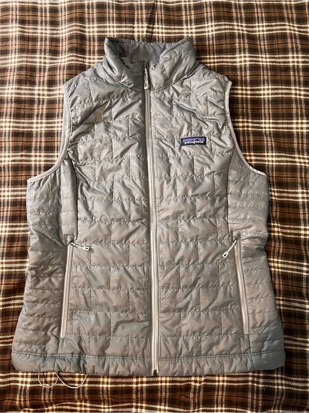 Patagonia Women's Gray Nano Puff Quilted Insulated Vest M Puffer Gilet